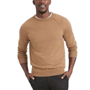 NWT BANANA REPUBLIC Men's Crewneck Sweater Merino Wool Khaki Tan Large